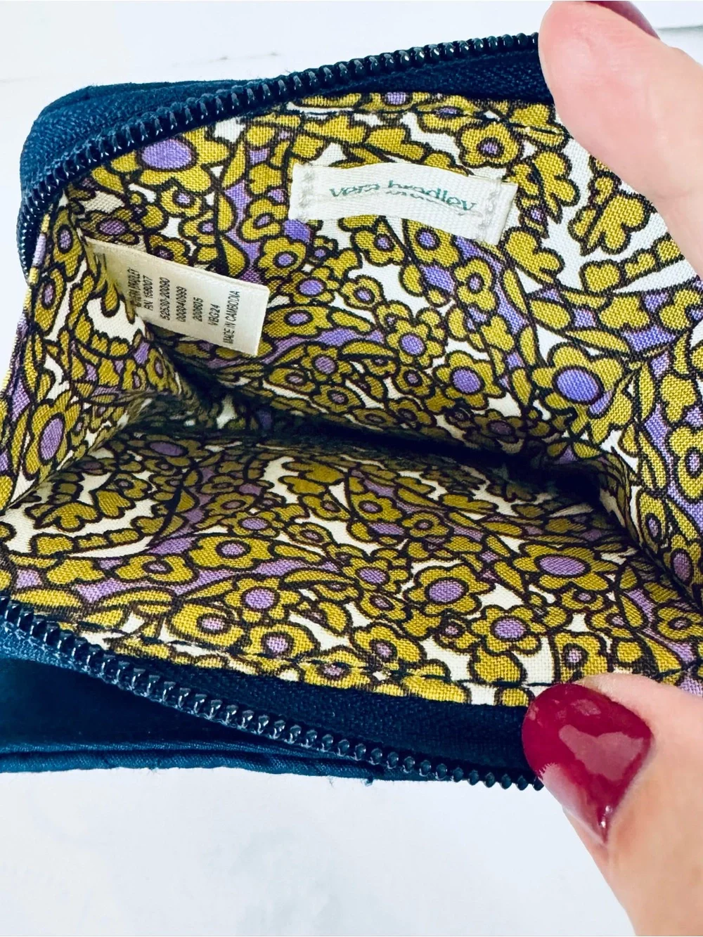 Vera Bradley Quilted Zip Wallet - Navy Blue